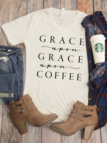 "GRACE UPON GRACE UPON COFFEE" TEE