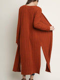 RUST KNITTED LONG CARDIGAN