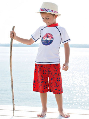 NAUTICAL ANCHOR RASH GUARD