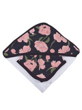 PEONIES HOODED TOWEL AND WASHCLOTH SET