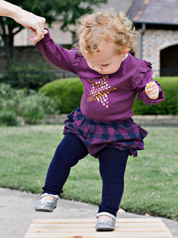 NAVY FOOTLESS RUFFLE TIGHTS