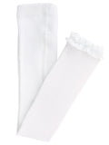 WHITE FOOTLESS RUFFLE TIGHTS
